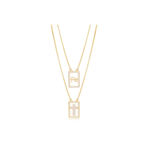 GARGANTILHA ESCAPULÁRIO CRUZ E FÉ