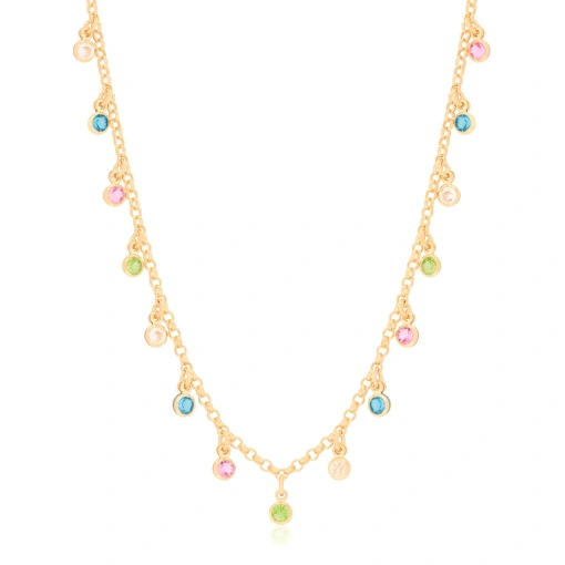 GARGANTILHA COM PONTOS DE LUZ COLORIDOS