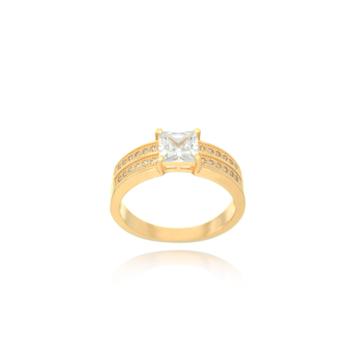 CONJUNTO DE ANÉIS COM APARADOR E SOLITÁRIO