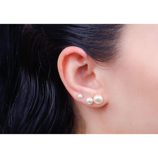 CONJUNTO TRIO DE BRINCOS DE PÉROLA