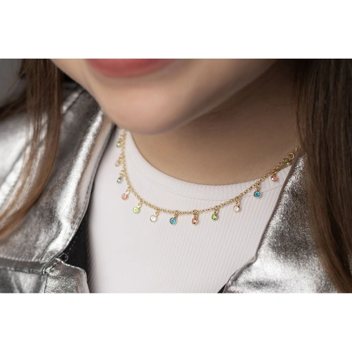 GARGANTILHA COM PONTOS DE LUZ COLORIDOS