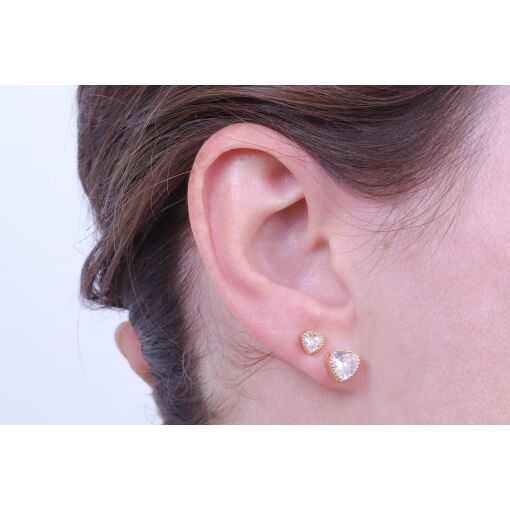 CONJUNTO DUPLA DE BRINCOS DE CORAÇÃO