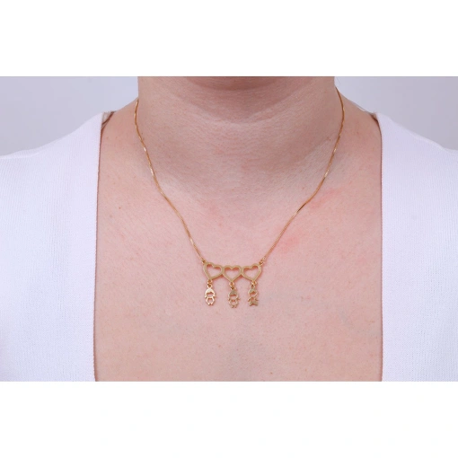 GARGANTILHA CANGA COM DUAS MENINAS E UM MENINO