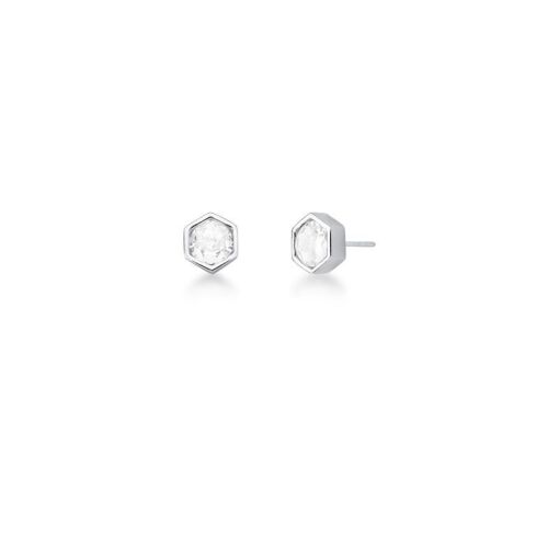 BRINCO GEOMETRICO COM CRISTAL PRATA LISA
