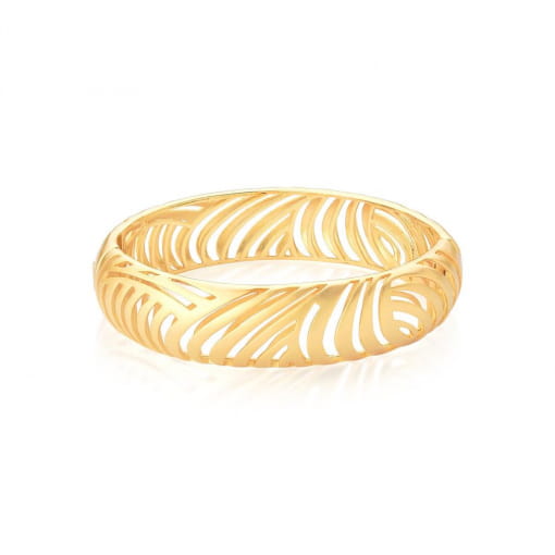 BRACELETE OVAL VAZADO E FOSCO FOLHEADO A OURO