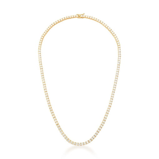 COLAR RIVIERA BAN. DOURADO PEDRA BRANCA REDONDO 3MM 45CM