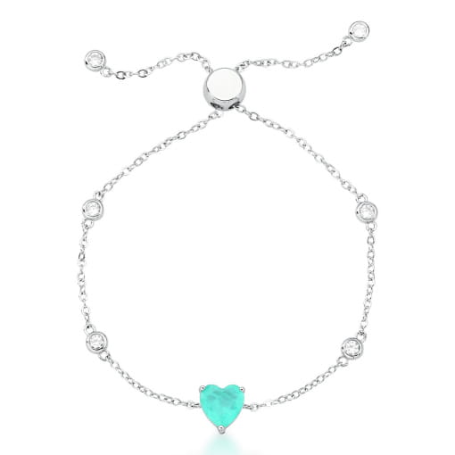 PULSEIRA SHAMBALA DE CORAÇÃO COM ZIRCÔNIA BANHADO A RÓDIO