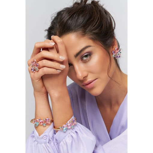 ANEL PEDRA MULTICOLOR GOTA/OVAL/REDONDO/NAVETE BANHADO A OURO