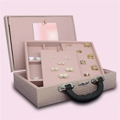 MALETA DUPLA REVENDEDORA 21X29CM TRAMA ROSÉ