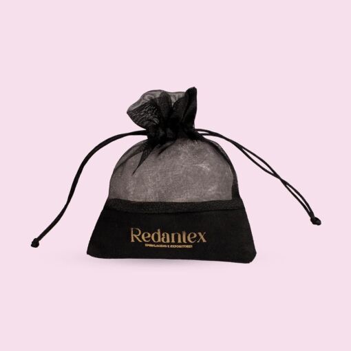 EMBALAGEM HOT STAMPING ORGANZA + CAMURÇA VALOR UNIT. P/ 300 UN.