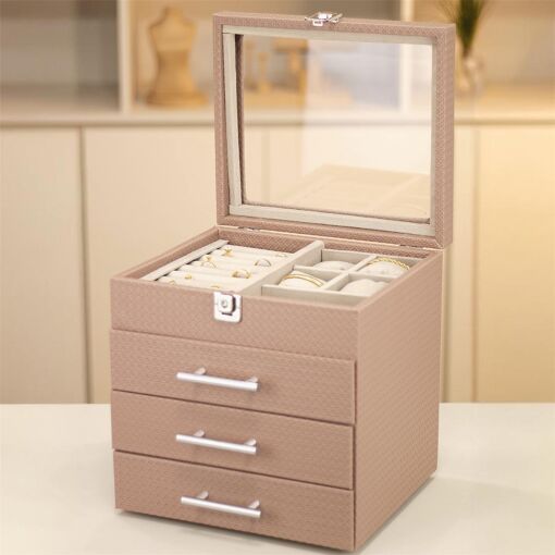 CAIXA PORTA JOIAS PRIME 3+1 ROSÉ