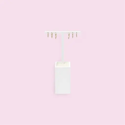 EXPOSITOR BRINCO T PÉROLA LAQUEADO + FACTO OFF WHITE PARA 3 PARE