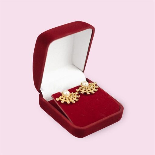 CAIXINHA VELUDO VERMELHO PARA BRINCO E PINGENTE