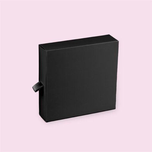 CAIXA PARA JOIAS CONJUNTO 10X10CM GAVETA COM 10 UNIDADES PRETA