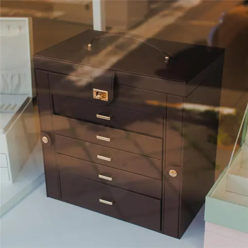 PORTA-JOIAS EXCLUSIVE PREMIUM 5 BANDEJAS COM ABERTURA LATERAL MA