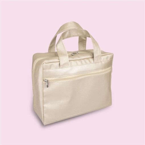 BOLSA REVENDEDORA 2 BANDEJAS E PASTA CHAMPAGNE 21X29CM