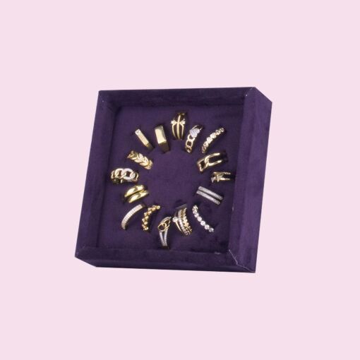 MINI BANDEJA PARA ANÉIS COLORS VIOLETA 12X12X3,5CM