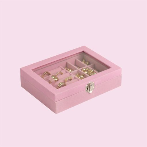 PORTA JOIAS EXCLUSIVE COM VISOR ROSA