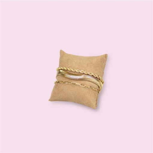 ALMOFADINHA PARA PULSEIRAS SUEDE CAMEL 07X7,5CM