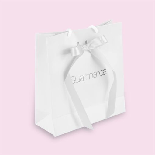 SACOLA PERSONALIZADA 16X17CM COM FITA BRANCO VALOR UNIT. P/ 500