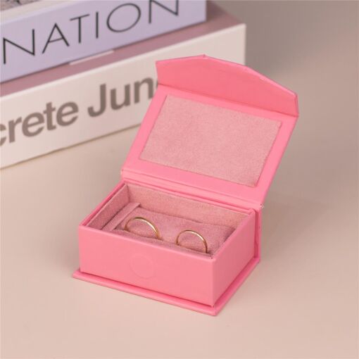 ESTOJO LUXO PARA ALIANÇAS ROSA