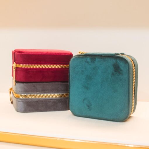 ESTOJO PORTA JOIAS EXCLUSIVE EM VELUDO AZUL