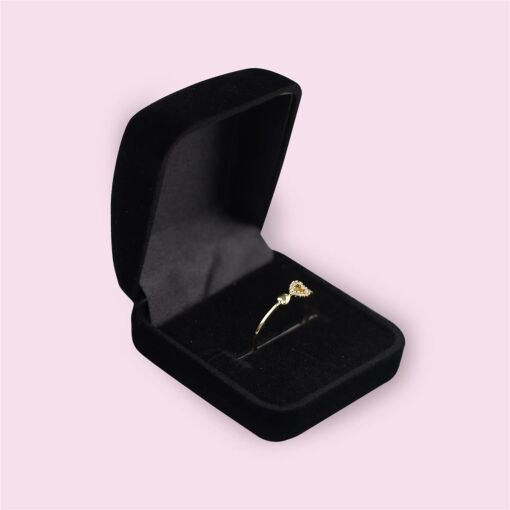 CAIXINHA VELUDO PRETO PARA ANEL