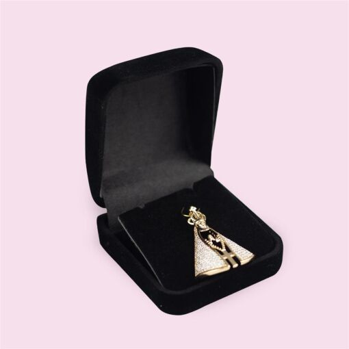 CAIXINHA VELUDO PRETO PARA BRINCO E PINGENTE