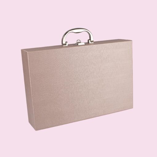 MALETA DUPLA REVENDEDORA 25X37,5CM LINHO ROSÉ