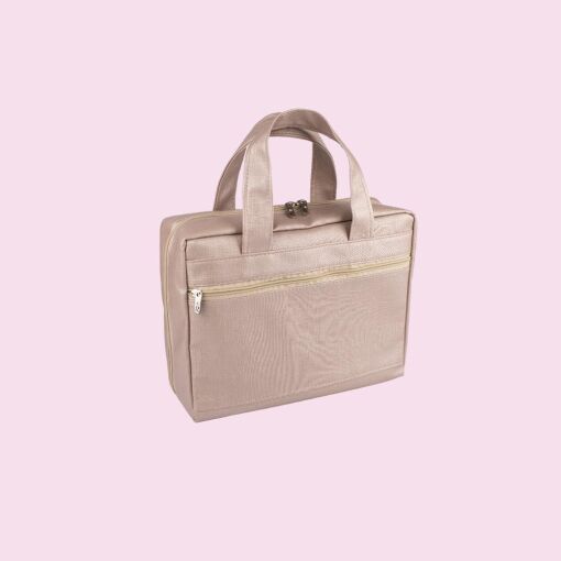 BOLSA REVENDEDORA 2 BANDEJAS E PASTA LINHO ROSÉ 21X29CM