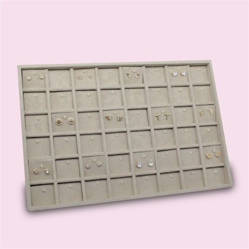 BANDEJA 48 ESPAÇOS COM CARTELA SUEDE AREIA 25X37,5CM