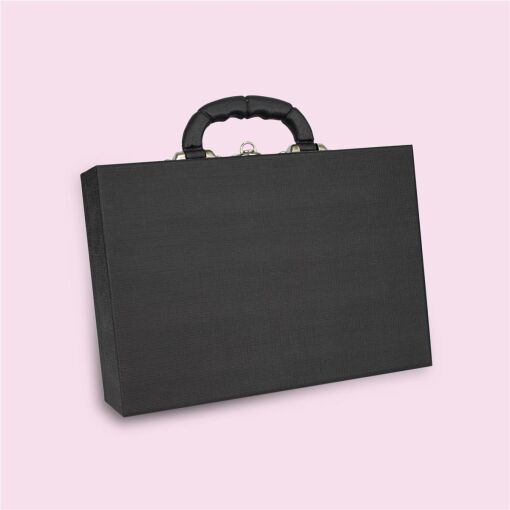 MALETA DUPLA REVENDEDORA 21X29CM LINHO PRETO