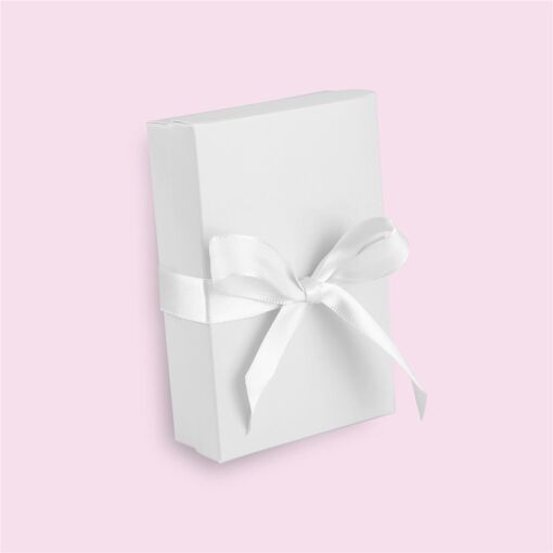 CAIXA PARA JOIAS 08X12CM COM 10 UN BRANCA COM FITA PAPER ART