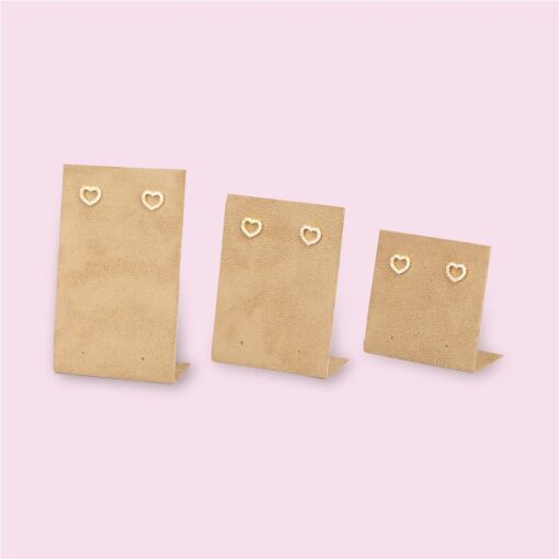 EXPOSITOR TRIO PARA BRINCOS SUEDE CAMEL