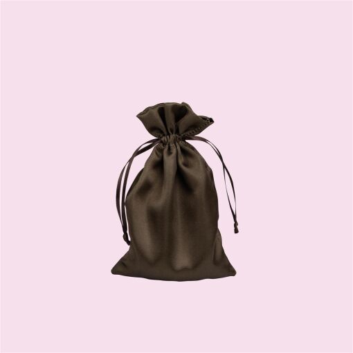 SAQUINHO CETIM 10X15CM MARROM LISO PCTE/10 UNIDADES