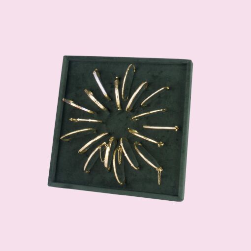 BANDEJA PARA BRACELETES 25X25CM COLORS VERDE