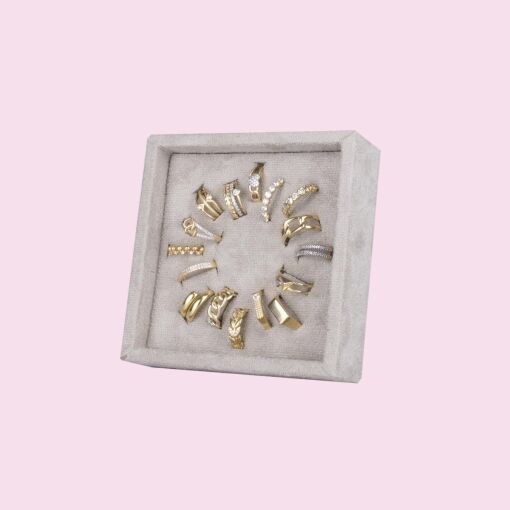 MINI BANDEJA PARA ANÉIS SUEDE AREIA