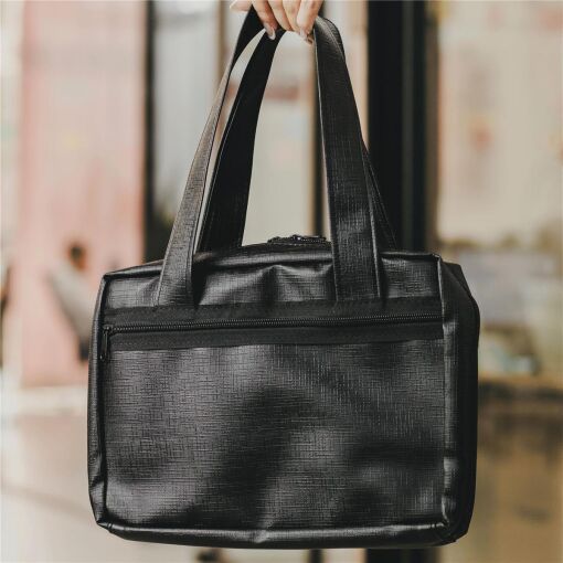 BOLSA REVENDEDORA 21X29CM COM BOLSOS LINHO PRETO