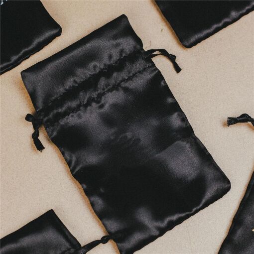 EMBALAGEM SAQUINHO DE CETIM 08X11CM COM 10 UNIDADES PRETO