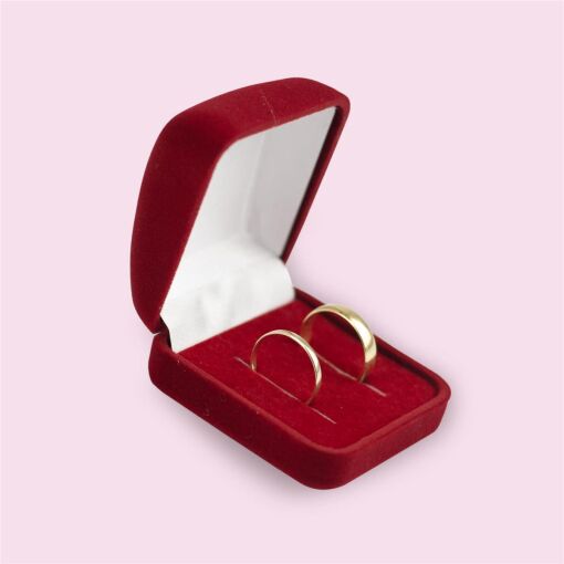 CAIXINHA VELUDO VERMELHO PARA ALIANÇAS
