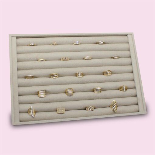 BANDEJA COM ROLETES SUEDE AREIA 25X37,5CM