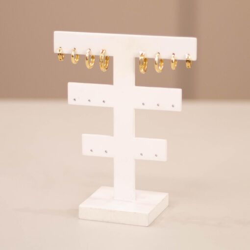 EXPOSITOR LAQUEADO PARA BRINCOS TRIPLO