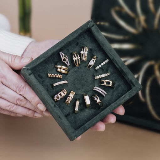 MINI BANDEJA PARA ANÉIS COLORS VERDE 12X12X3,5CM