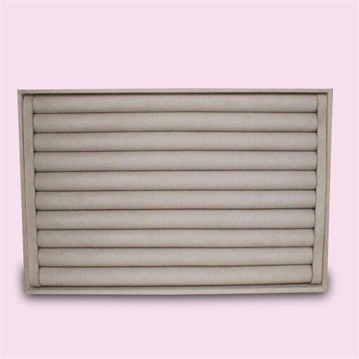 BANDEJA COM ROLETES SUEDE AREIA 25X37,5CM