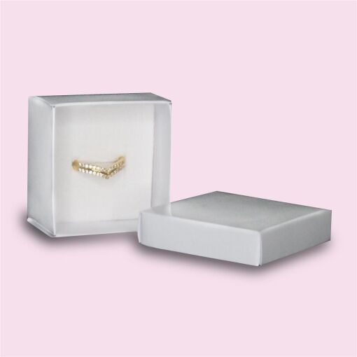 CAIXA PARA JOIAS ANEL 05X05CM COM 10 UNIDADES BRANCO