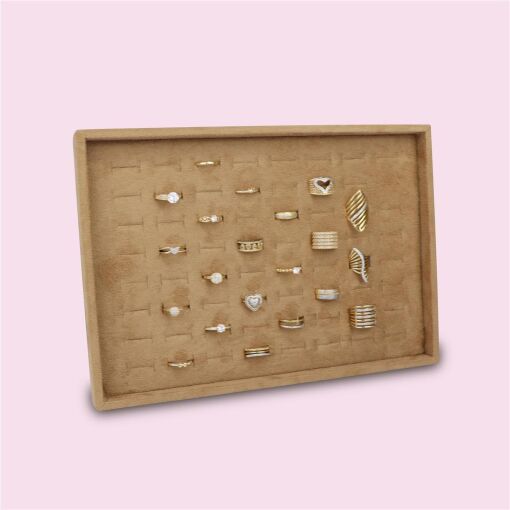 BANDEJA PARA ANEL CORTE H  CAMEL 21X29CM