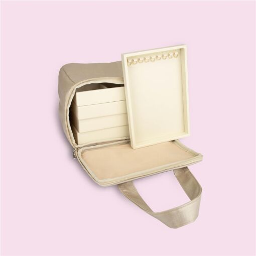 BOLSA REVENDEDORA 5 BANDEJAS 16X23CM LINHO CHAMPAGNE