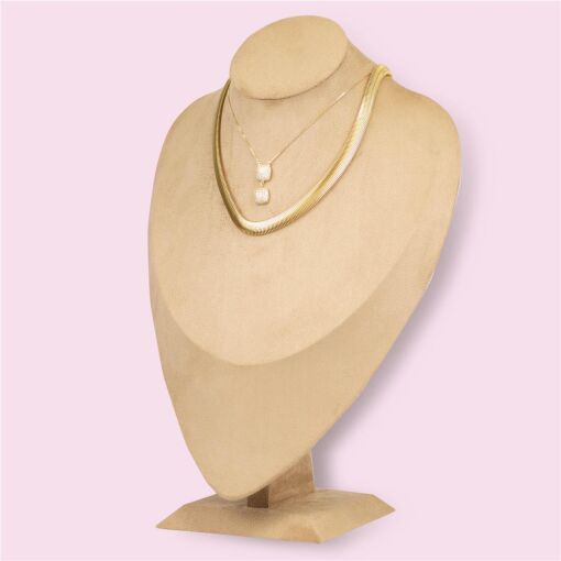 EXPOSITOR BUSTO NAVETE SUEDE CAMEL