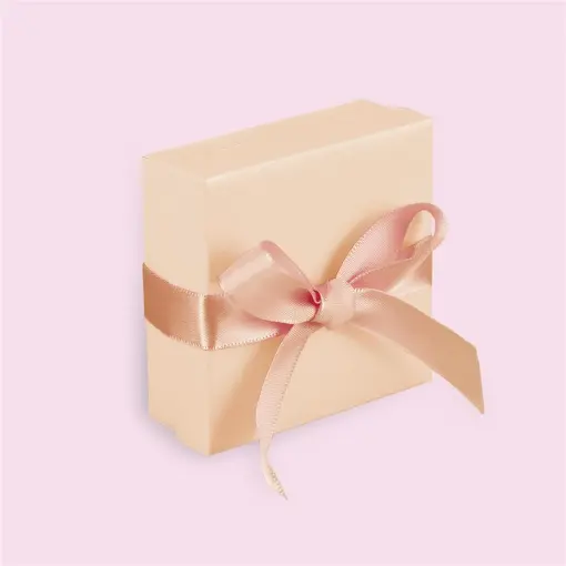 CAIXA PARA JOIAS 08X08CM COM 10 UN SALMÃO COM FITA