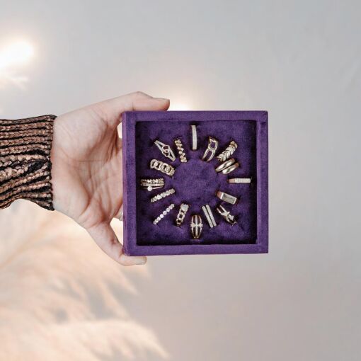 MINI BANDEJA PARA ANÉIS COLORS VIOLETA 12X12X3,5CM